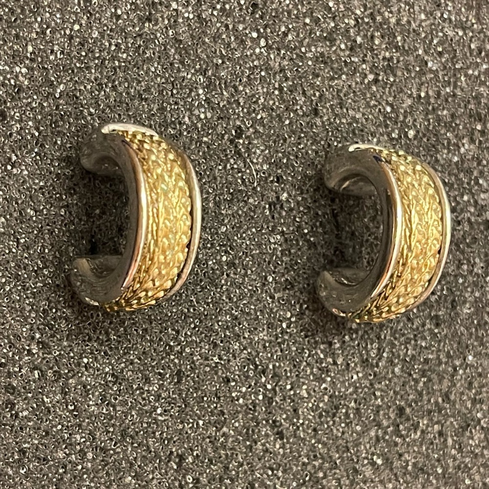 Small Silver And Gold Earrings - Picture 2 of 5